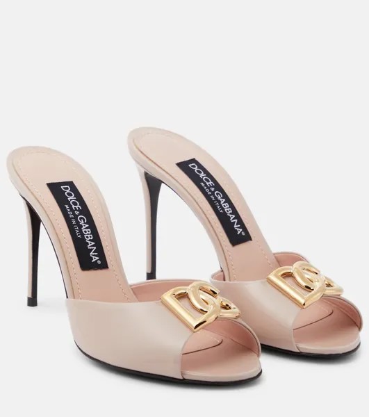 Лакированные туфли с логотипом Dolce&Gabbana, розовый