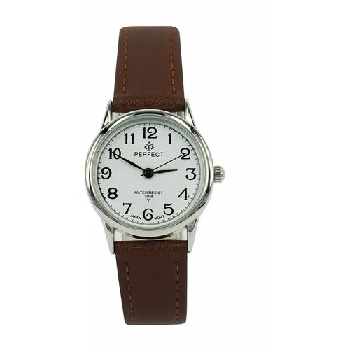 Perfect часы наручные, кварцевые, на батарейке, женские, металлический корпус, кожаный ремень, металлический браслет, с японским механизмом LX017-049-7