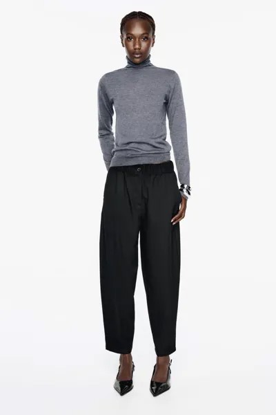 Фланелевые брюки ZARA, черный