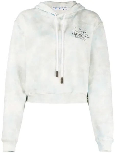 Off-White укороченное худи Meteor Shower с принтом