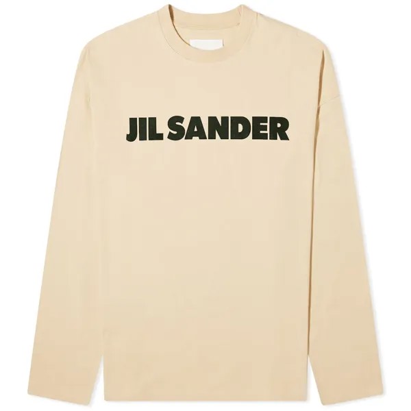 Футболка Jil Sander Long Sleeve Logo, цвет Dark Sand