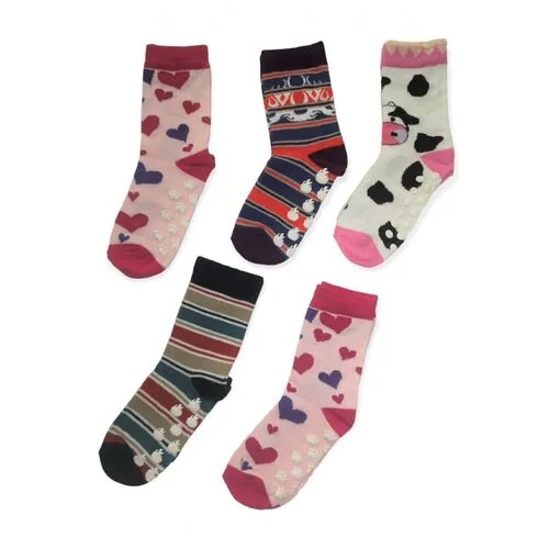 Комплект носков Aviva kids collection, 5шт, 27/30, носки детские, носки для девочки, хлопковые, тонкие, подарочная коробка, набор