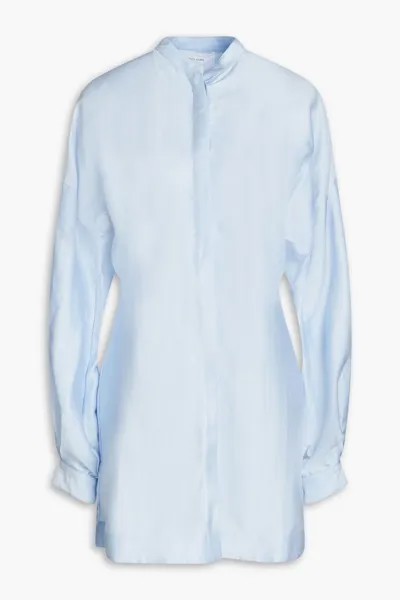 Платье-рубашка мини Bretagne из атласного твила Bondi Born, светло-синий
