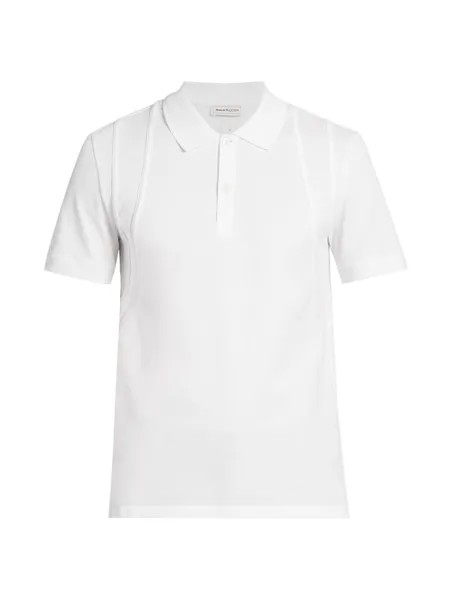 Рубашка поло с вышивкой Harness Alexander McQueen, белый