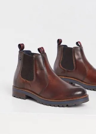 Коричневые кожаные ботинки челси Base London-Коричневый цвет