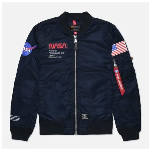Бомбер ALPHA INDUSTRIES, подкладка, размер S, голубой