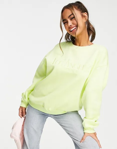 Oversized-свитшот лимонного цвета Stradivarius LA-Желтый
