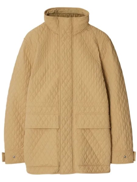 Burberry стеганая куртка с капюшоном, нейтральный цвет