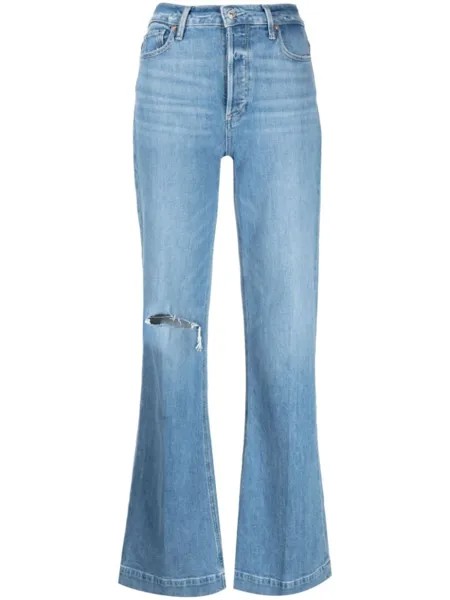 PAIGE джинсы bootcut Leenah с прорезями, синий