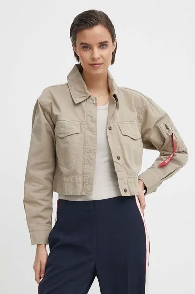 Хлопковая куртка Alpha Industries, бежевый