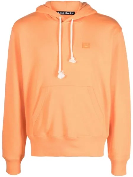 Acne Studios шерстяное худи с аппликацией, оранжевый