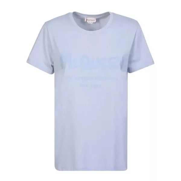Футболка light blue cotton t-shirt Alexander Mcqueen, мультиколор