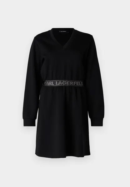 Повседневное платье GLITTER LOGO TAPE KARL LAGERFELD, черный