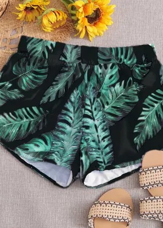 Пляжные шорты с тропическим принтом