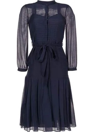 Burberry Pre-Owned платье в полоску с поясом