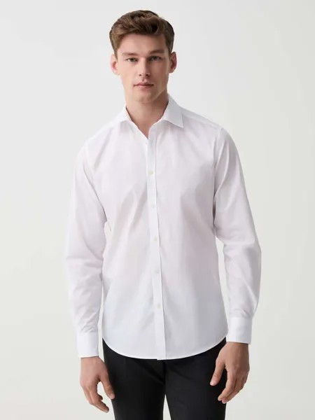 Однотонная рубашка узкого кроя Ovs, цвет optical white