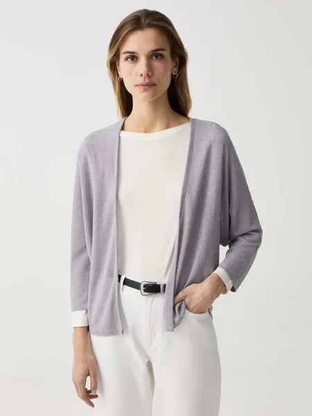 Открытый вязаный кардиган с люрексом Ovs, цвет light grey