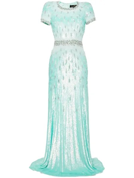 Платье Greta с пайетками Jenny Packham, зеленый