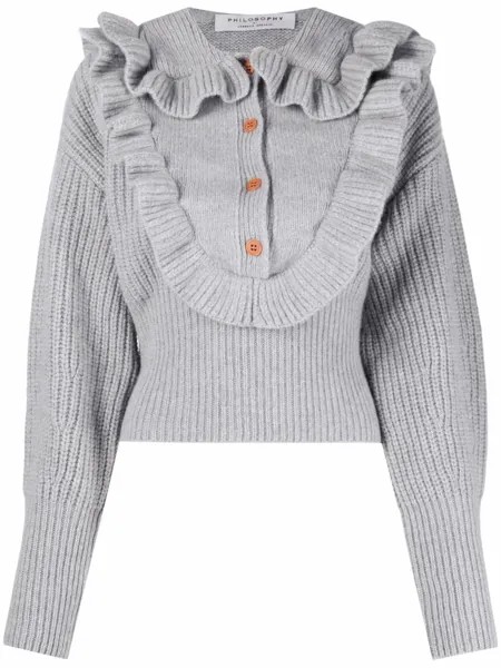 Philosophy Di Lorenzo Serafini ruffle-trim ribbed jumper