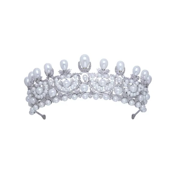 Женская Жемчужная Диадема Empress Eugenie корона с жемчугом, французская Жемчужная Диадема для свадьбы, Женские аксессуары для волос из циркония, повязка на голову TR15073