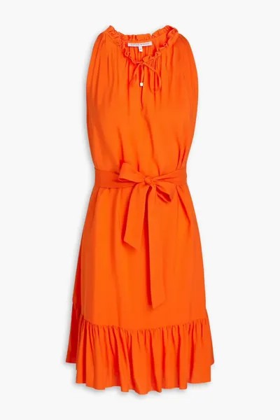 Тканое мини-платье с оборками Heidi Klein, оранжевый