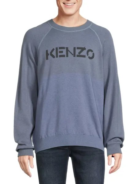 Толстовка из смесовой шерсти с рукавами реглан и логотипом Kenzo, цвет Glacier