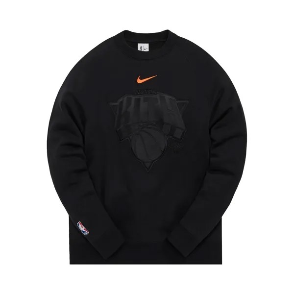 Флисовый свитер с круглым вырезом Kith & Nike для New York Knicks, цвет Черный