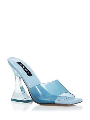 AQUA Женские голубые босоножки без шнуровки Nora Square Toe Flare Slip On Heel 10 M