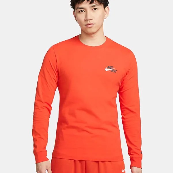 Лонгслив Nike Just Do It, белый/оранжевый