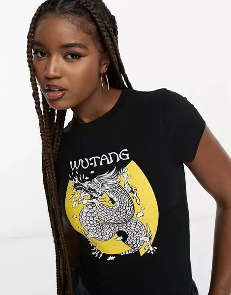 Черное боди с принтом Wu Tang Clan по лицензии ASOS