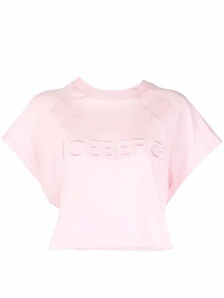 Iceberg cropped logo-embroidered T-shirt