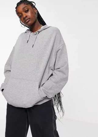 Серый меланжевый худи бойфренда в стиле super oversized из органического хлопка ASOS DESIGN