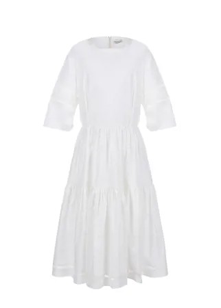 Белое приталенное платье Brunello Cucinelli детское