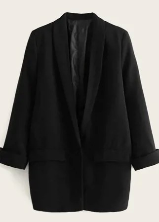 Однотонный пиджак с оригинальным воротником