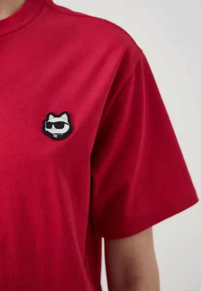 Платье из джерси IKONIK 2.0 PATCH DRESS KARL LAGERFELD, красный