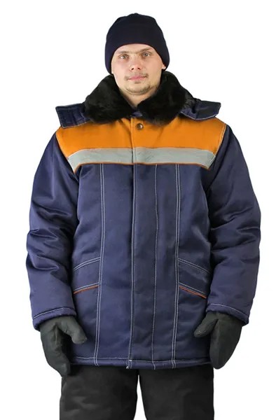 Куртка рабочая мужская Ursus УРАЛ темно-синий; оранжевый 60-62 RU, 170-176 см