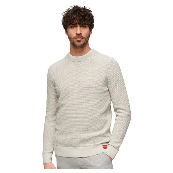 Свитер Superdry Textured Crew Neck, бежевый