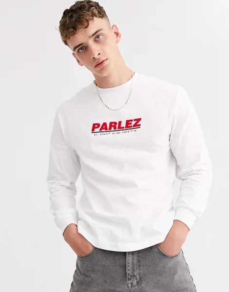 Белый лонгслив с вышивкой Parlez Harbour