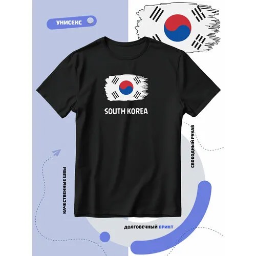 Футболка SMAIL-P с флагом Южной Кореи-South Korea, размер XXL, черный