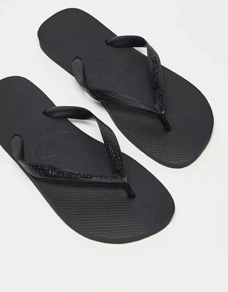 Черные классические босоножки с ремешками Havaianas