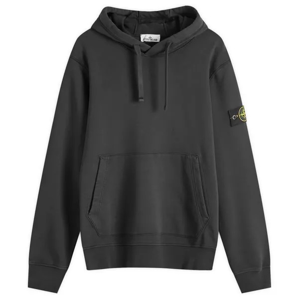 Худи Stone Island Cotton Fleece Garment Dyed Hoodie, черный