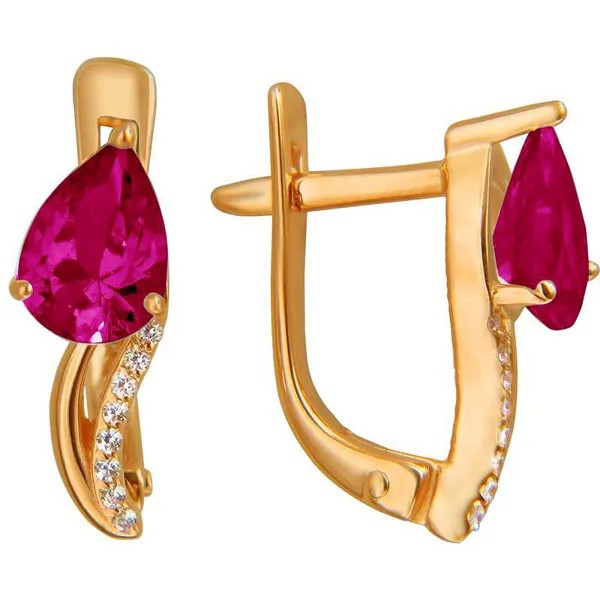 Серьги женские из серебра Эстет 01С255947А-2, фианит/корунд