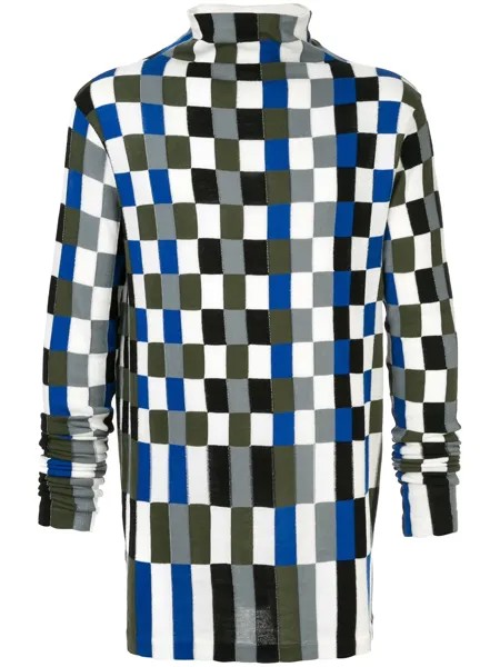 Jil Sander джемпер в клетку с высоким воротом