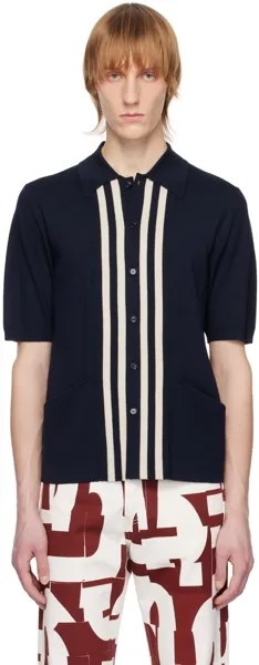 Темно-синий полосатый кардиган Dries Van Noten