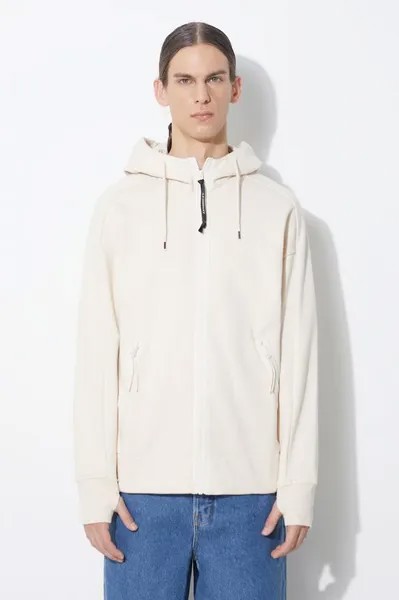 Хлопковая толстовка Diagonal Raising Fleece Goggle C.P. Company, бежевый