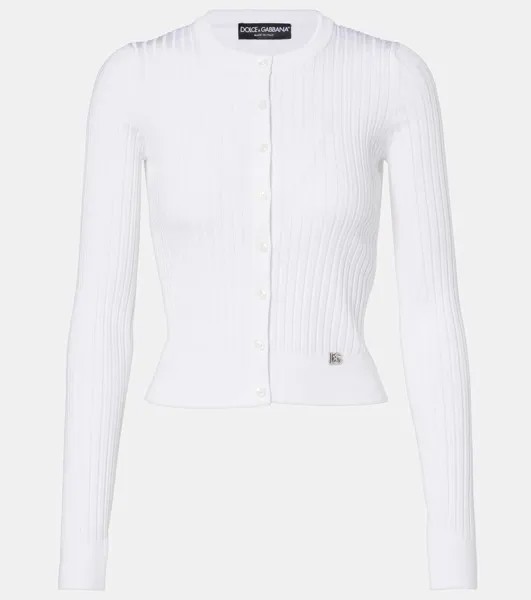 Кардиган в рубчик Dolce&Gabbana, цвет bianco ottico