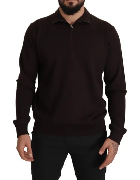 DOLCE - GABBANA Свитер Коричневый кашемировый пуловер с воротником IT54/US44/XL 1700usd