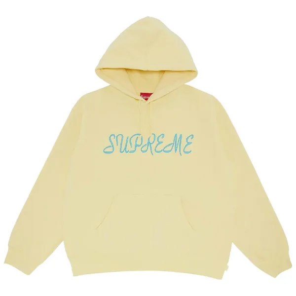 Толстовка Supreme Script Hooded, светло-жёлтый