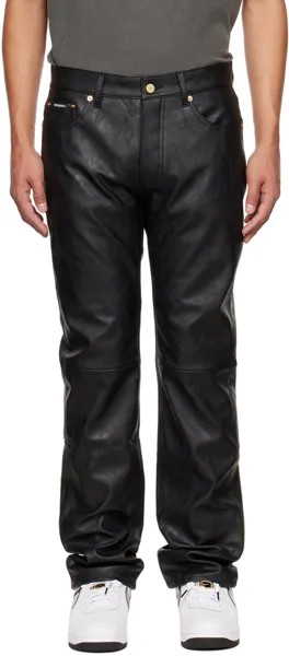 Эксклюзивные черные штаны из искусственной кожи SSENSE GP Noon Goons