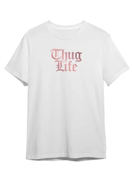 Футболка унисекс Каждому Своё Thug life/2PAC/Готика STGO13ZP белая S